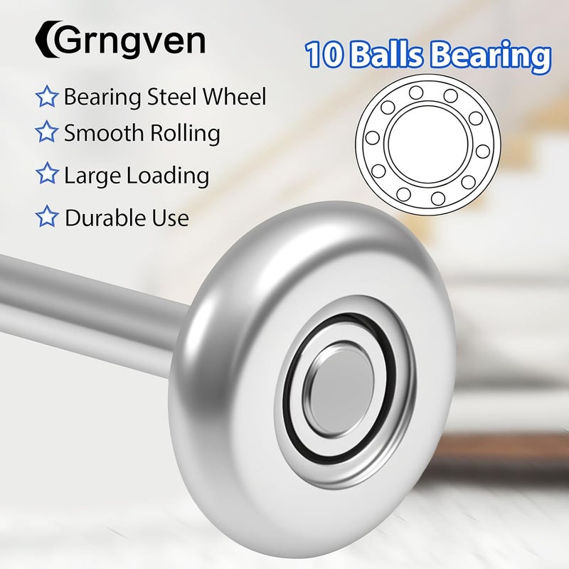 Grngven 2pcs 1.8Inch Steel Garage Door Rollers, Metal Roller for 2" Garage Door Track Replacement, 7" Long Roller Wheels Stem, High Load 10 Ball Bearing - Image 3